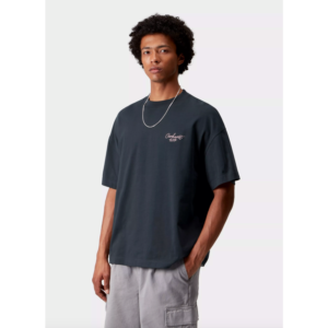 Carhartt WIP Signature Script Tee Deep Night Glass Pink