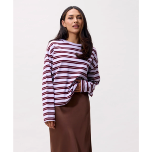 Catwalk Junkie Striped Long Sleeve Lavender Frost