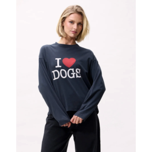 Catwalk Junkie Graphic Dog Long Sleeve Dark Grey - Dark Grey, 34