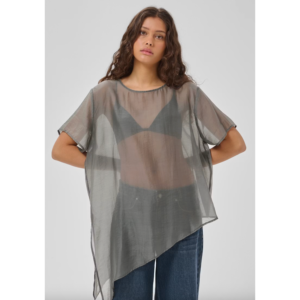 My essential Wardrobe Smilla Asymmetric Tee Dark Shadow - Dark Shadow, 36