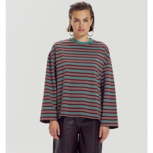 Harper & Yve Tommy Longsleeve Teal Blue Stripe