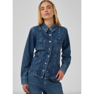 My Essential Wardrobe Denim Shirt Agnes Dark Blue Vintage Wash - Dark Blue Vintage Wash, 42
