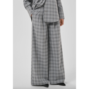 My Essential Wardrobe Ada Vitta High Wide Pant Light Grey Check