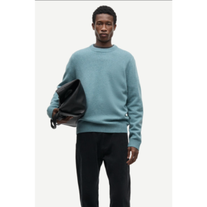 Samsoe Samsoe Isak Knit Sweater Stormy Sea