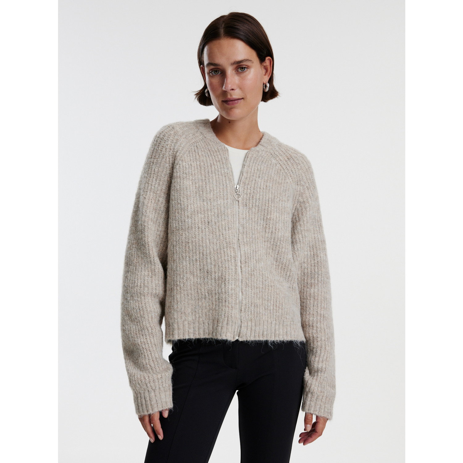 Edited Rani Bomber Cardigan Taupe