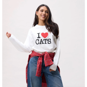 Catwalk Junkie Graphic Cat Long Sleeve Off White - Off White, 38