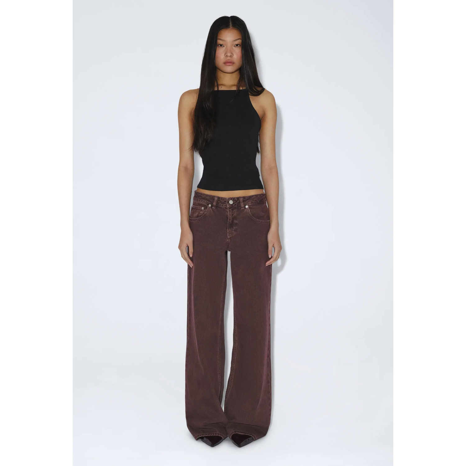 Dr Denim Rhue Low Wide Jeans Aubergine