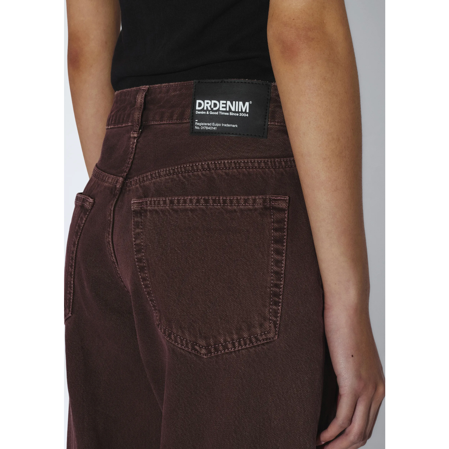 Dr Denim Rhue Low Wide Jeans Aubergine - Afbeelding 3