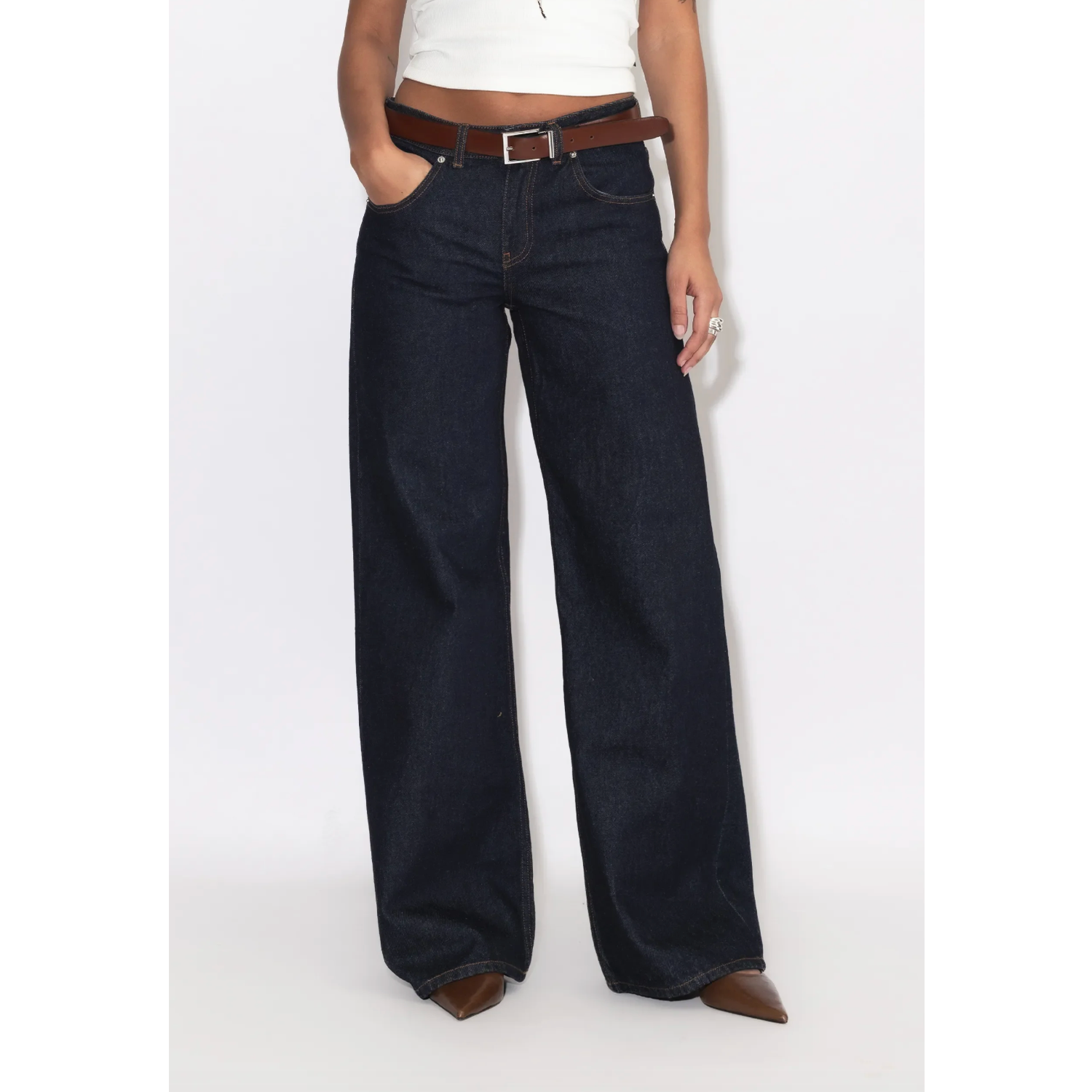 Dr Denim Rhue Low Wide Jeans Stream Rinse