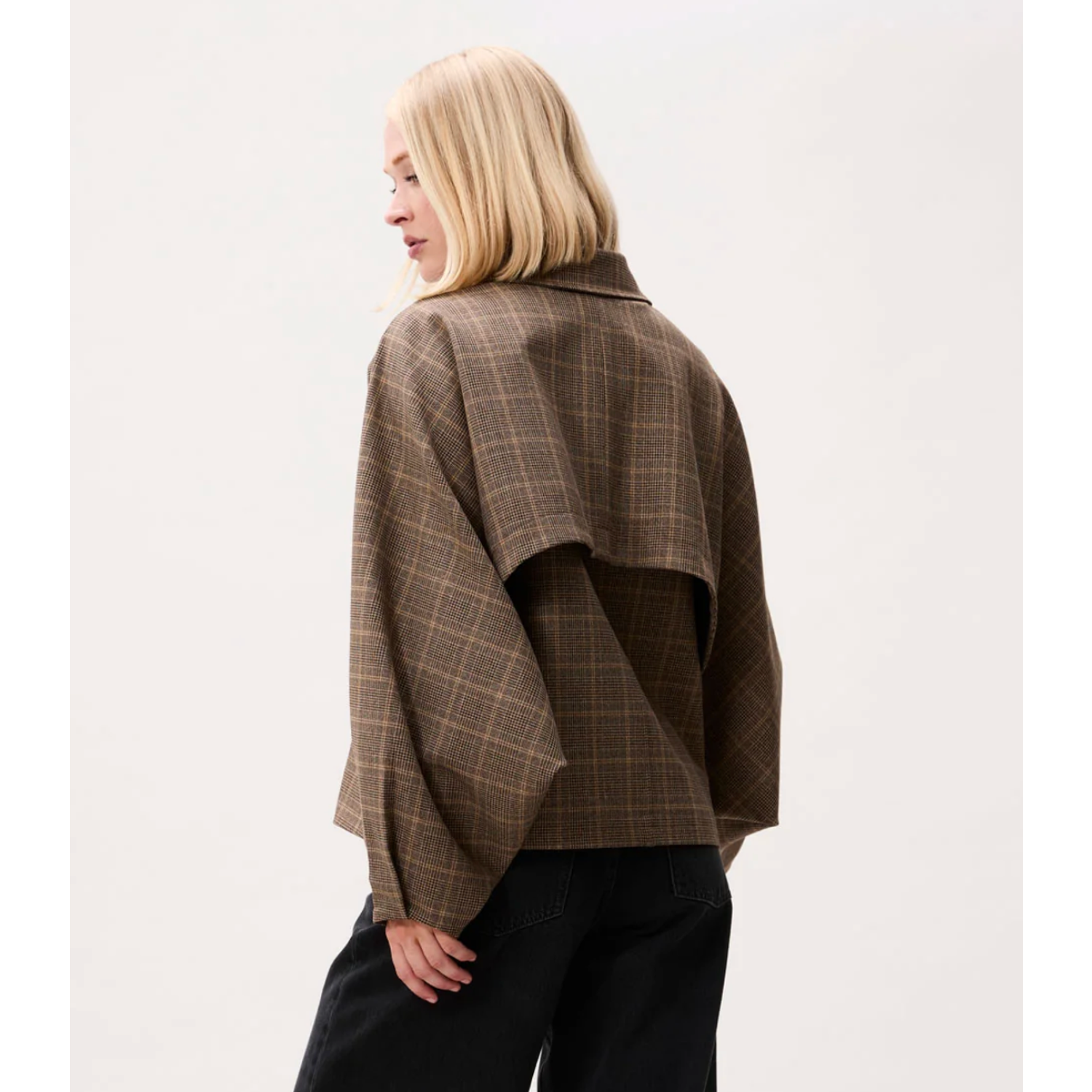 Catwalk Junkie Check Cape Jacket Caramel - Afbeelding 2