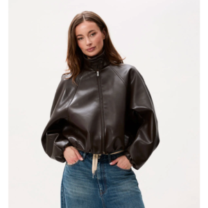 Catwalk Junkie Vegan Leather Jacket Dark Cacao - Dark Cacao, 38