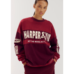 Harper & Yve Ace Sweater Tipsy Red/Ruby Red - Tipsy Red/Ruby Red, M