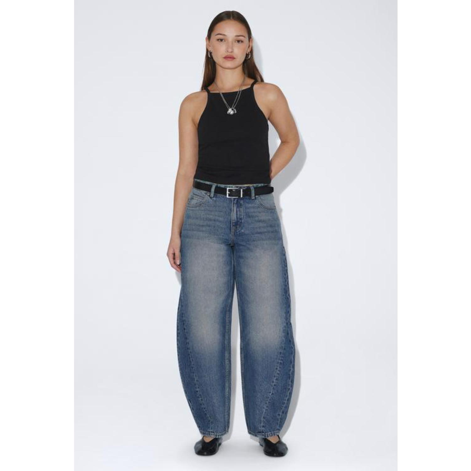 Dr Denim Nanci Mid Barrel Stream Mid Fade Dirt ''32