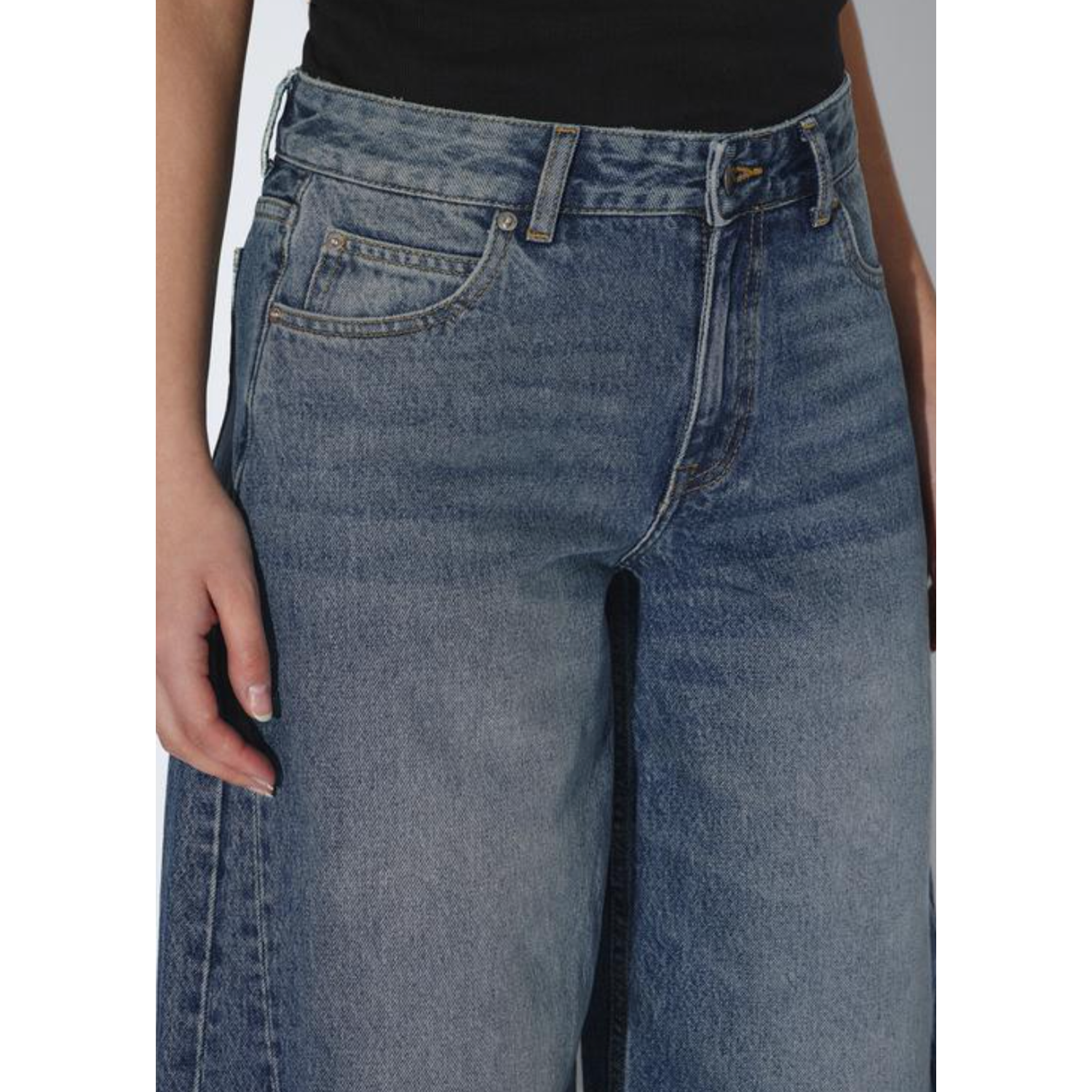 Dr Denim Nanci Mid Barrel Stream Mid Fade Dirt ''32 - Afbeelding 3