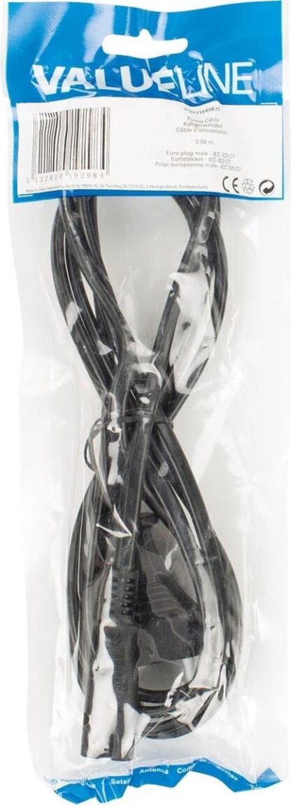 Valueline Power cable - IEC-320-C7 1,80 m black