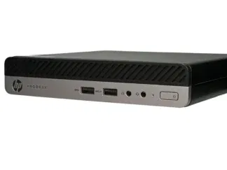HP Prodesk 400 G4 Mini pc 8th gen In front at an angle