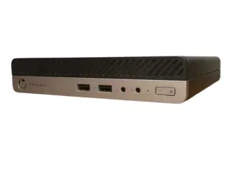 HP Prodesk 400 G3 mini pc i5 7500t schuin voor