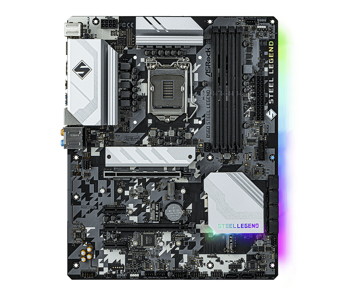 Asrock B560 Steel Legend bovenaanzicht