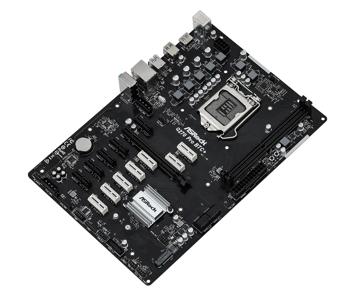 Asrock Q270 Pro BTC bovenkant