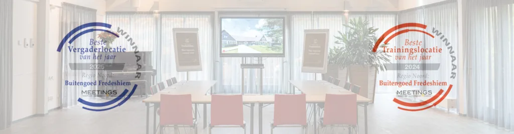 Zakelijke vergaderlocatie in het groen bij Buitengoed Fredeshiem met awards
