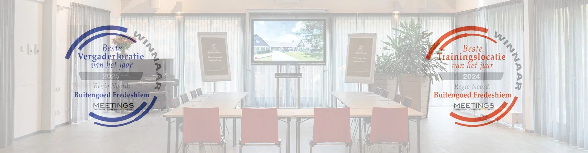 Zakelijke vergaderlocatie in het groen bij Buitengoed Fredeshiem met awards