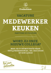 Vacature Zelfstandig Werkend Kok bij Buitengoed Fredeshiem