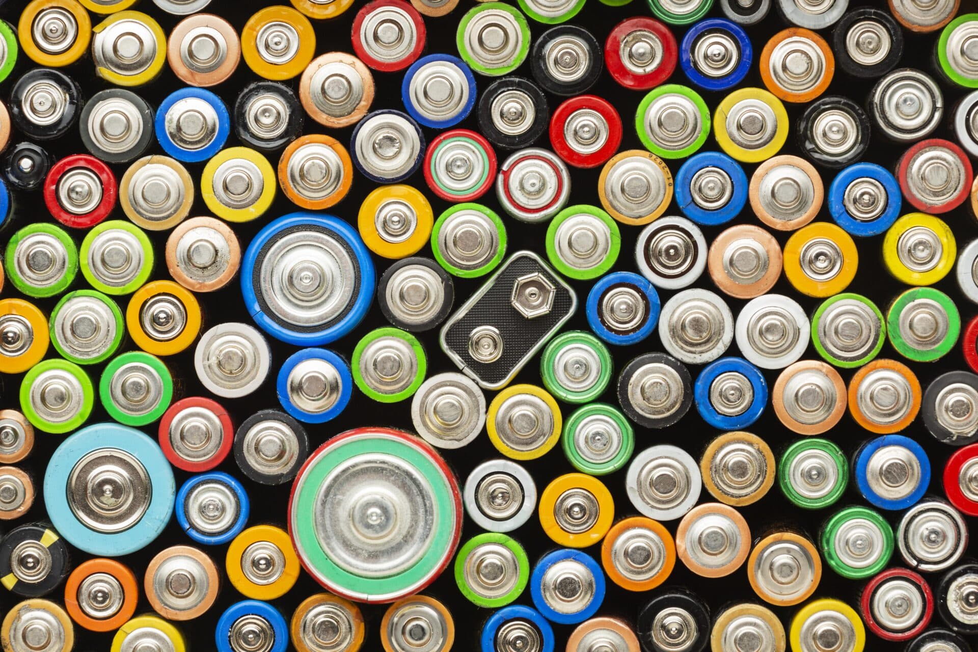 top view battery pollution waste