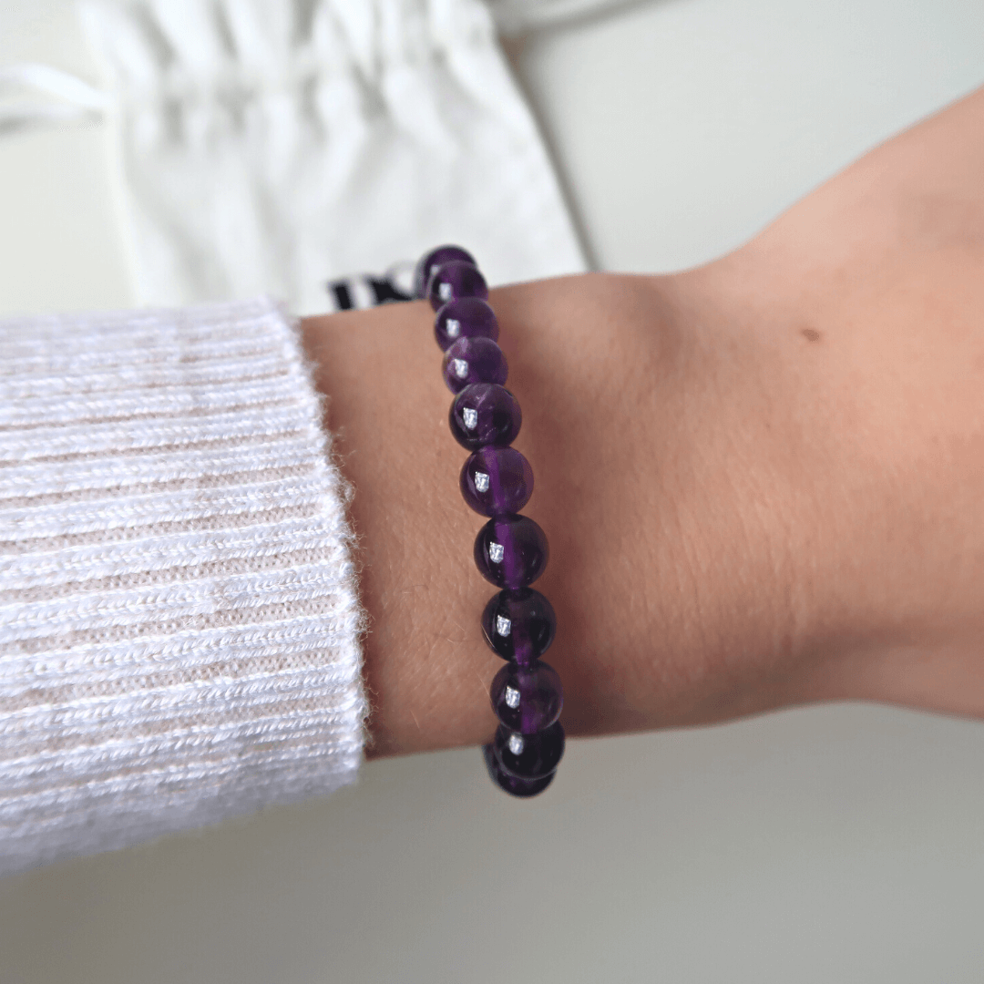Amethyst Beads Bracelet Luxury NICHE Exquisite Hand String Purple Beads Bracelet Girlfriend Gift,Bracelet for Women,Temu