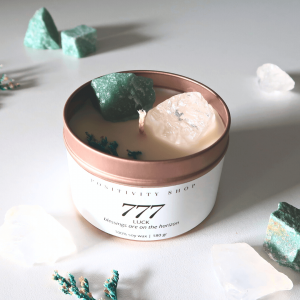 777 - Luck | Angel Number Gemstone Candle