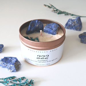 222 - Alignment | Angel Number Gemstone Candle
