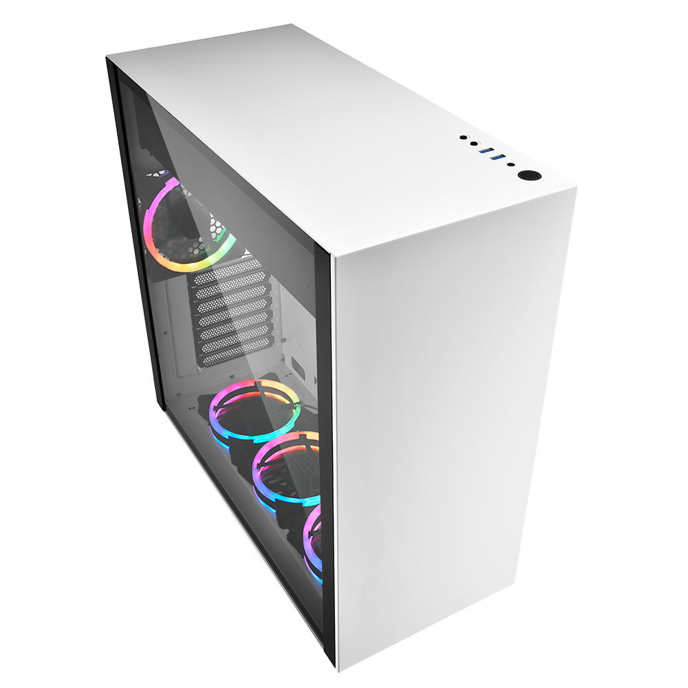 Sharkoon PureSteel White RGB computer Case - Dealstunter.nl