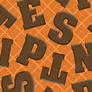 Chocolade letters op oranje