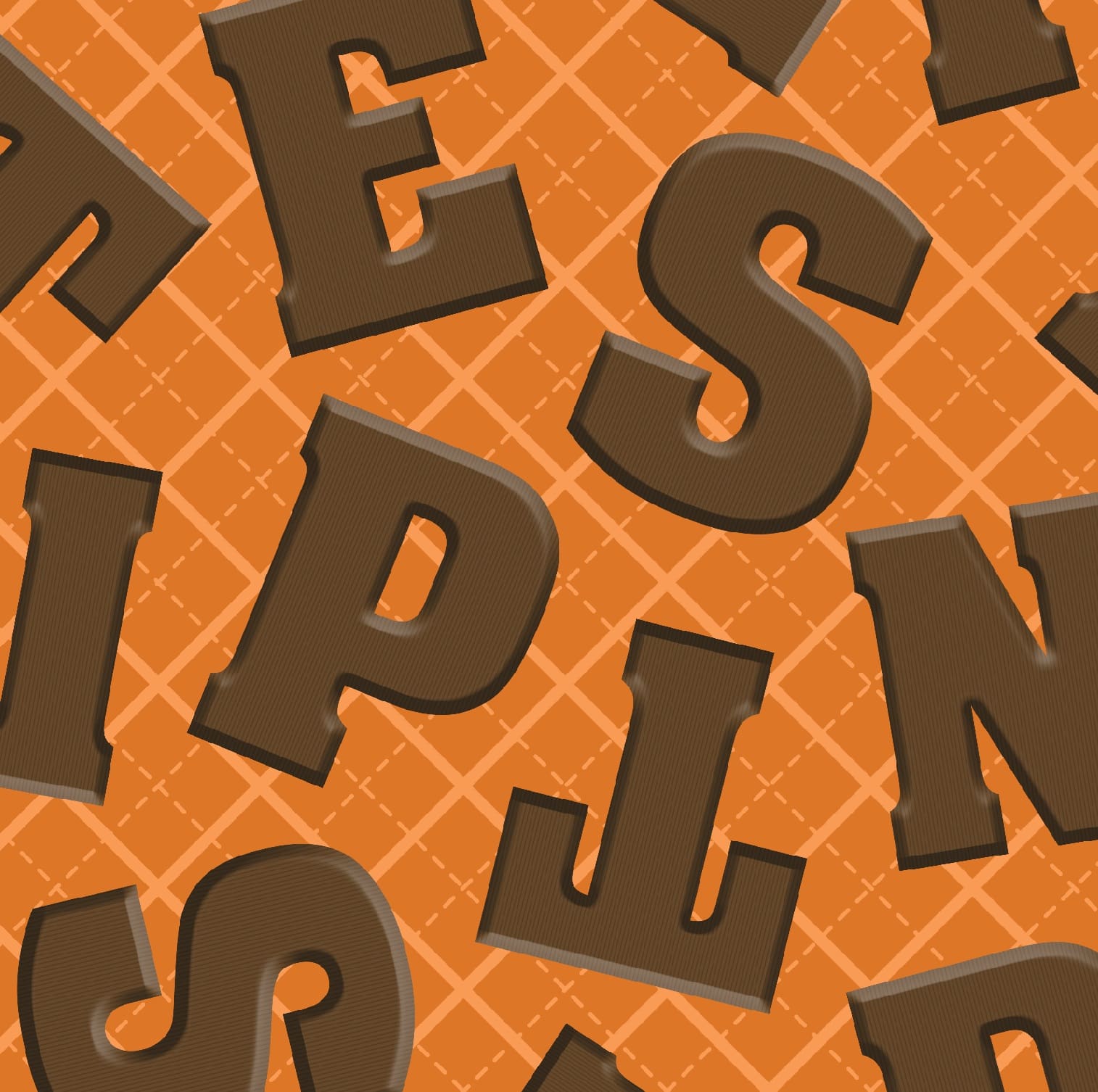 Chocolade letters op oranje