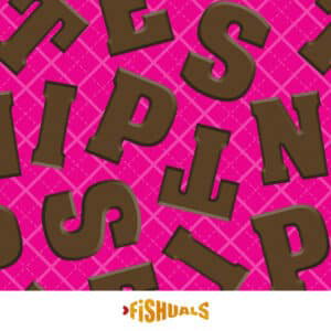 Chocolade letters op Roze