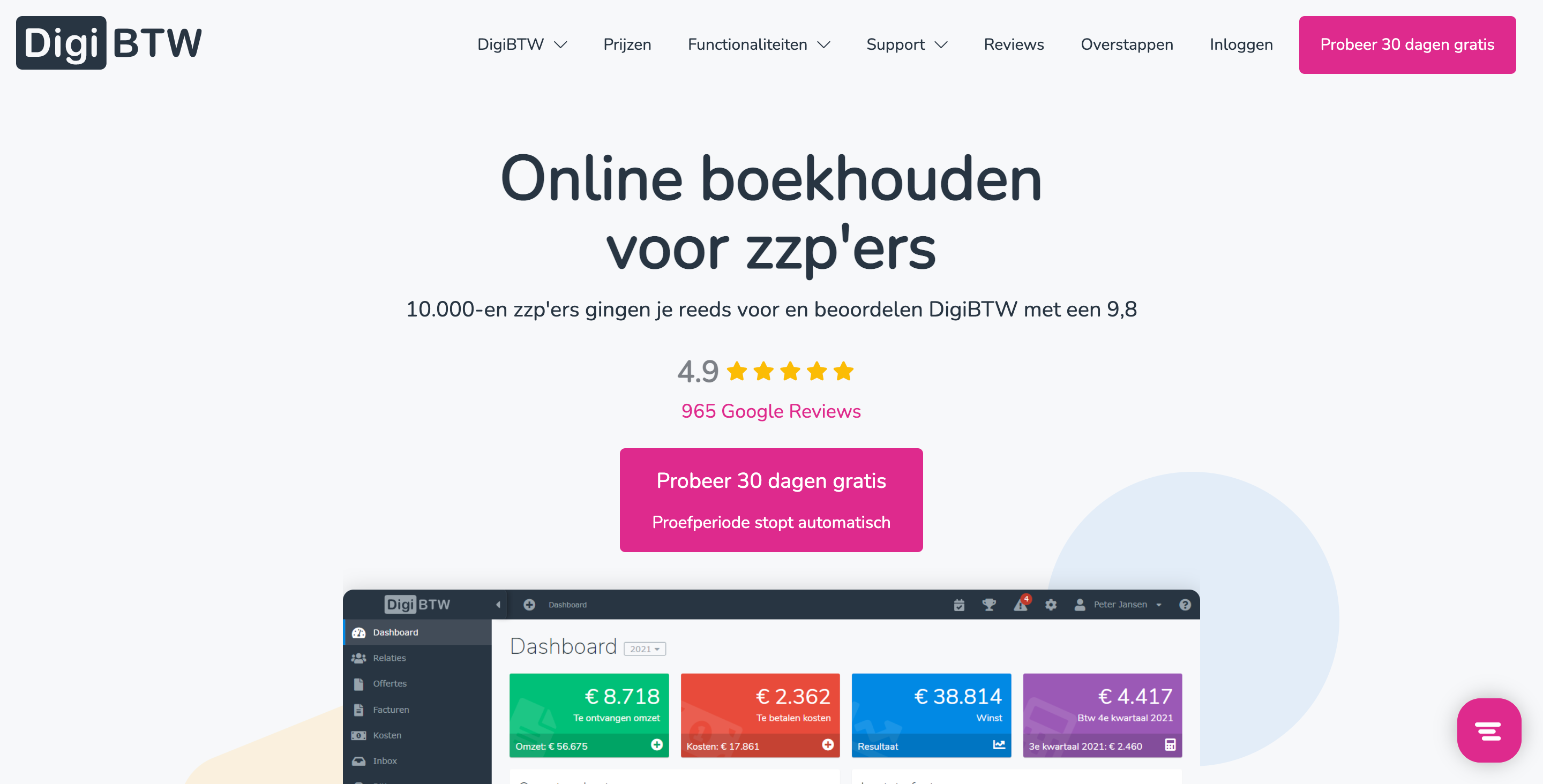 zzp online boekhouden