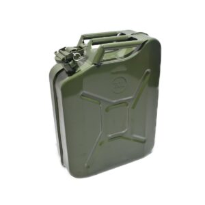 METAL JERRYCAN 20 LITERS Ideal to use for: Refueling of your vehicle also to make as frontweight for your mini-tractor Dimensions: Height: 46 cm Width: 36 cm Thickness: 17 cm