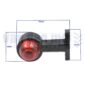 Breedtelamp lang Rood-wit aanhanger minitractorparts minitrekker Iseki Shibaura Yanmar Kubota Kioti Mitsubishi Solis Captain Brandson breedtepaal zijmarkering achterlicht