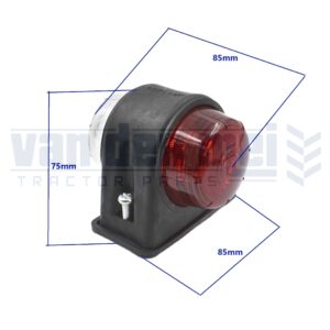 Breedtelamp Rood-wit aanhanger minitractorparts minitrekker Iseki Shibaura Yanmar Kubota Kioti Mitsubishi Solis Captain Brandson breedtepaal zijmarkering achterlicht