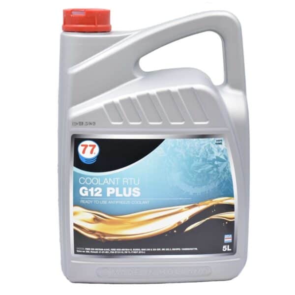 Koelvloeistof G12 plus (5 liter) voor mini tractoren Iseki Kubota Mitsubishi Shibaura Hinomoto Yanmar Voorkomt roest en corrosie Tot -40C Mengbaar met andere koelvloeistoffen antivries minitrekker koelsysteem koelwater antivries