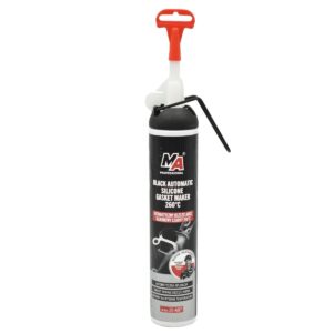 Vloeibare pakking zwart vervangt kurk, papier, rubber, pakkingen Elastisch hoogwaardig product, ideaal voor vervangen en dichten van carterpan, waterpomp, kleppendeksel, hefdeksel, ect Mini tractoren minitrekkers Iseki Shibaura Yanmar Mitsubishi Kioti Hinomoto Kubota minitractor onderhoud Siliconenkit siliconenpakking vloeibarepakking vloeibaar vloeibarekit