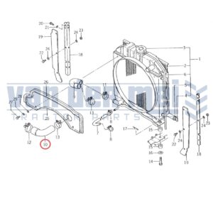 Koelwaterslang boven Iseki TU1700 TU1900 TU2100 TU1701 TU1901 TU2101 koelslang radiateurslang radiatorslang TU1700F TU1701F TU1900F TU1901F TU2100F TU2101F