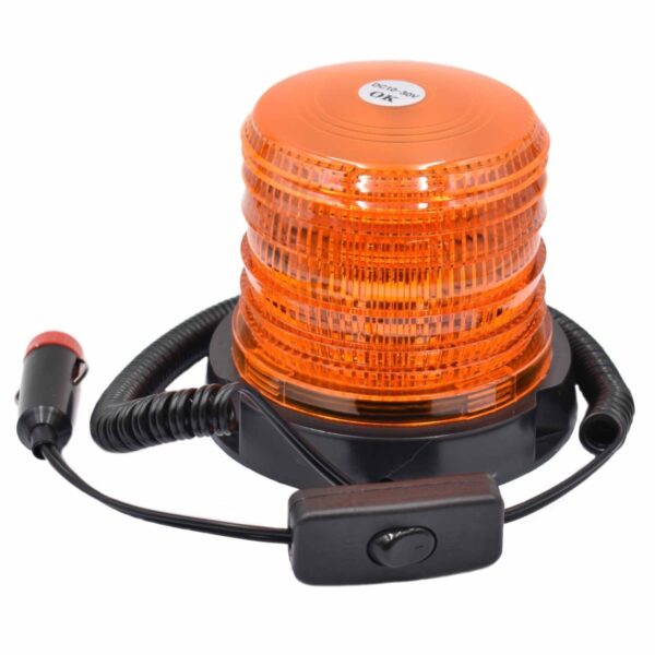 Zwaailamp met magneet Oranje zwaailicht magneetvoet 12v Sigaretten aansteker aansluiting Mini tractor Iseki Kubota Yanmar Shibaura Hinomoto Mitsubishi Satoh Noda
