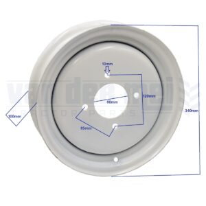Velg 12 inch wit (80x120mm) Yanmar YM1401 Iseki Sial TF15 TM215 TM223 YM1401D Tractorvelg witte voorvelg minitractorvelg rim velgen zennoh