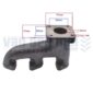 Uitlaat spruitstuk Kubota D750 D850 Bulltra B1-14 B1-15 B1200 B1400 B1402 B1500 B1502 B1550 B1600 B1702 B1750 B6001 B6100 B7001 B7100 Zen-Noh ZB1200 ZB1400 ZB1402 ZB1600 ZB1702 ZB6001 ZB6100 ZB7001 ZB7100 uitlaatspruitstuk