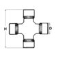 Kruisstuk 23,8x61,3 mm kruiskoppeling cardanas cardanaandrijving cardankoppeling binnenwerk aftakas PTO Iseki Yanmar Hinomoto Shibaura Mitsubishi Kubota minitrekker minitractor