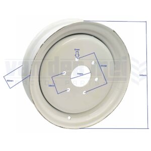 Velg 12 inch wit (70x115mm) Kubota Aste A17 A19 A175 A195 Bulltra B1-15 B1-16 B1-17 Zen-Noh ZB1-15 ZB1-16 ZB1-17 B1600 B1702 B1902 B6200 B8200 B9200 ZB1600 ZB1702 ZB1902 Granbia GB16 GB18 GB20 Tractorvelg witte voorvelg minitractorvelg rim velgen zennoh