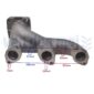 Uitlaat spruitstuk Kubota B1200 B6001 B6100 B7001 B7100 Zen-Noh ZB1200 ZB6001 ZB6100 ZB7001 ZB7100 Motor D750 zennoh uitlaatspruitstuk minitrekker minitractor