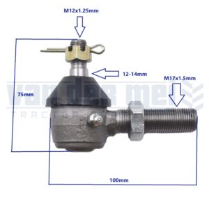 Stuurkogel links Yanmar F17 F18 F20 F24 FX17 FX18 FX20 FX24 YM195 YM226 YM240 YM276 YM330 YM336 YM1610 YM1700 YM1802 YM1810 YM1820 YM2000 YM2001 YM2002 YM2010 YM2200 YM2202 YM2210 YM2220 YM2301 YM2310 YM2402 YM2420 YM2500 YM2610 YM2700 YM3000 YM3110 YM3810 YM4300 YMG1800 YMG2000 Linkse draad knieschijf stuurgewricht
