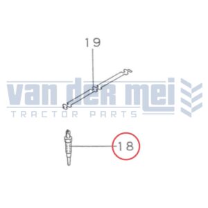 Gloeibougie Iseki Mitsubishi landhope TU125 TU127 TU135 TU137 Mitsubishi MT14 MT15 MT16 MT17 MT155 MT156 MT165 MT1600 MT1800 MTX13 MTX15 L2A L2C L2E L3A L3C L3E voorgloeibougie voorgloeiplug
