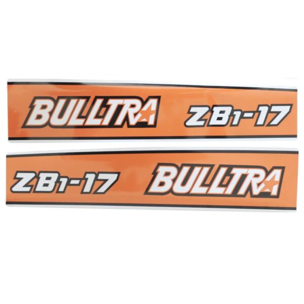 Sticker set Kubota Bulltra ZB-1-17 zennoh zen-noh motorkapstickers stickerset zelfkleverset spatbordstickers spatbordstickerset motorkapstickerset opknappen reviseren minitractor minitrekker